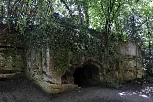 Central Europe Deserted Places Drucke: Lion pit, artificial rock cellar