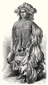 Central America Illustration Drucke: A Lipan Apache warrior, Mexico