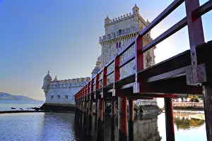 Belem Tower Lisbon Drucke: Lisbon, Belem Tower at sunset