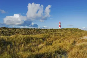 German North Sea Coast Drucke: The Lister lighthouse at Ellenbogen