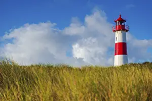German North Sea Coast Drucke: The Lister lighthouse at Ellenbogen