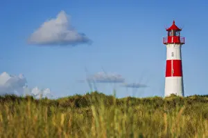German North Sea Coast Drucke: The Lister lighthouse at Ellenbogen