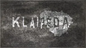 European Geography Drucke: Lithuania Klaipeda Chalkboard Typography Map