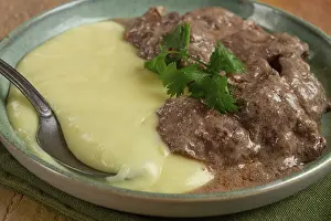 Beef Meat Nutrition Facts Drucke: Liver beef stroganoff with mashed potatoes