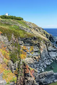 Lizard Lighthouse Drucke: Lizard Lighthouse and Housel Bay Cliffs