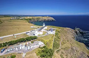 British Coastline Drucke: Lizard Lighthouse and Housel Bay Cliffs