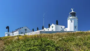 Steep Cliff Faces UK Drucke: Lizard Lighthouse and Housel Bay Cliffs