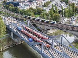 Stuttgart 21 Project Drucke: Load test on the Neckar Bridge