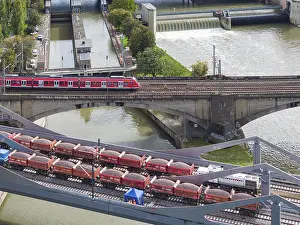 Stuttgart 21 Project Drucke: Load test on the Neckar Bridge