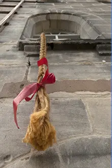 Industrial Museum Lauf Germany Drucke: A long braid hanging from the tower window