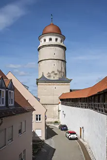 Historic City Wall Germany Drucke: The Lopsinger Tor with the completely preserved statmauer