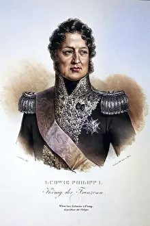 Historic Woodcut Prints Drucke: Louis-Philippe I
