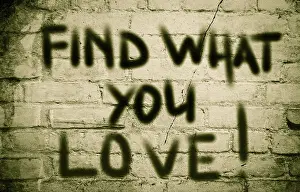 Motivational Concept Image Drucke: Find What You Love Concept