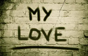 Abstract Symbolic Picture Drucke: My Love Concept
