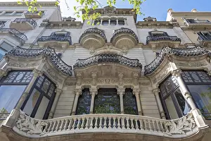 Architecture In Southern Europe Drucke: Low angle view of Casa Malagrida facade