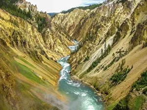 Drucke von Lower Falls, die bekannteste Wasserfall in Yellowstone, befinden sich am Kopf des Grand Canyon im Yellowstone River Wyoming Drucke: Unterem Wasserfall, beliebtester Wasserfall im Yellowstone.