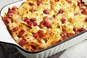 American Comfort Food Drucke: Macaroni with cheese and bacon