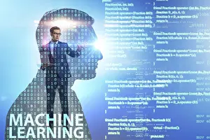 Modern Technology Symbol Drucke: Machine learning concept as modern technology