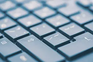 Close Up Macro Photography Drucke: Macro keyboard keys, an angle view