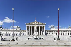 Parlament Drucke: Haupteingang, Österreichisches Parlament