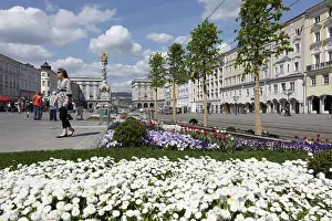 Upper Austria Drucke: Main square and Holy Trinity column