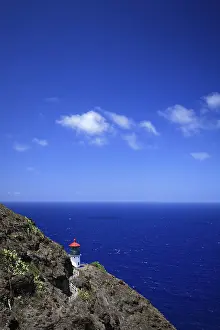 Deserted Hawaiian Coastline Drucke: Makapu'u Point lighthouse