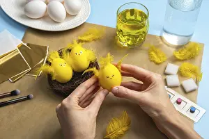 Easter Egg Chick Decoration Drucke: How to make a chick from eggs for Easter decor
