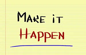 Symbolic Picture Concept Drucke: Make It Happen Concept