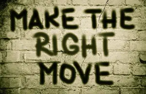 Symbolic Picture Concept Drucke: Make The Right Move Concept