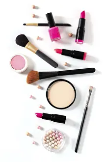 Cosmetic Product Arrangement Drucke: Make-up artist's professional tools