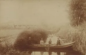 Brandenburg Postcard Drucke: Malz, four persons in a rowing boat