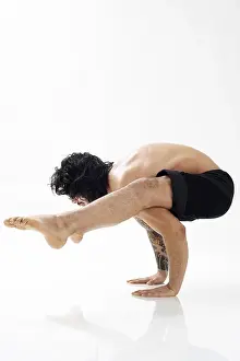 Yoga Man Drucke: Man doing yoga exercises