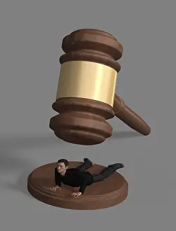 Law And Order Symbol Drucke: Man under Gavel