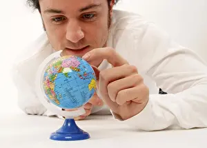 Man with globe