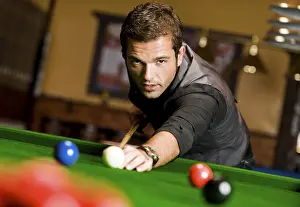 European Recreational Activities Drucke: Man playing billiard