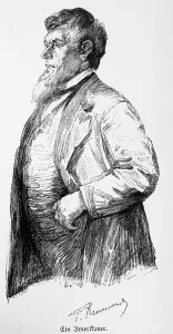 Suit And Tie Photography Drucke: Man, portrait, side view, full beard