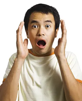 Terrified Person Drucke: Man Shocked And Speechless About Something