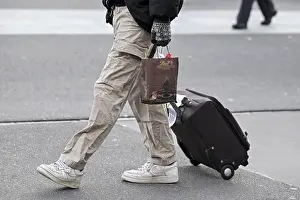 Street Scene Photography Drucke: Man with trolley case