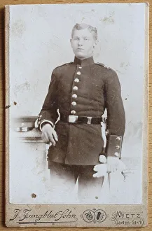 Black And White Military Image Drucke: Man in uniform c. 1890, visiting format