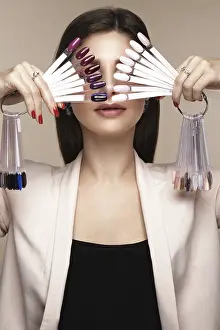 Medical Care Image Drucke: Manicurist in working form with tools in hand