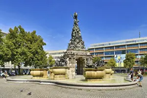 Central Europe Water Features Drucke: Mannheim, Germany