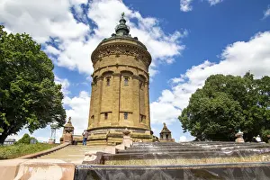 Deserted Cityscape Germany Drucke: Mannheim Water Tower