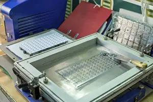 Computer Hardware Technology Drucke: Manufacturing facility. LED panel before application of thermal paste
