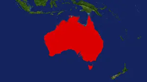 Australia Map Drucke: Map, Australia highlighted red
