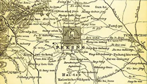 Asian Geography Map Drucke: Map of Beijing and surrounding area