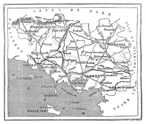 European Navigation Maps Drucke: Map of the department of Morbihan