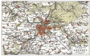 Karte von Dresden und der umliegenden Gegend