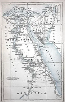 Ancient Egypt Map Drucke: Map of Egypt at the time of Roman rule