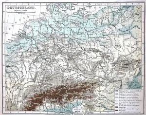 Karte mit Höhendaten aus Deutschland