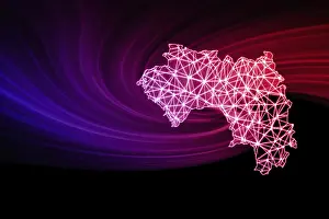 Drucke von Karte von Guinea, Polygonnetzlinienkarte, moderne Karte Guinea Drucke: Karte von Guinea, Polygoneinzugslinienkarte, moderne Karte.